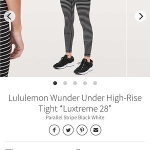 Lululemon wunder under 28’ striped leggings sz 4